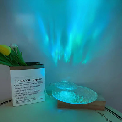 Lampa Atmosferyczna z Projekcją Zachodu Słońca | Regulowane Światło, Akryl i Drewno 4