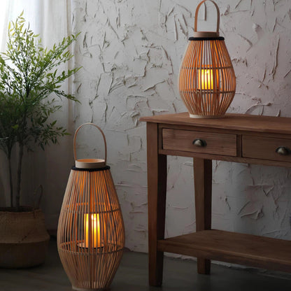 Lampa Bambusowa Bezprzewodowa | Ręcznie Tkana, Elegancka Dekoracja LED 2