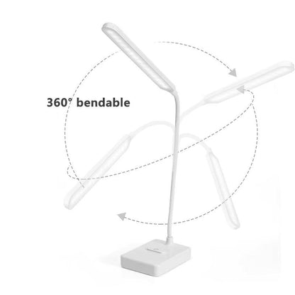 Lampa Biurkowa LED z Elastycznym Ramieniem | Regulowane Kolory, Ściemniacz, USB 7