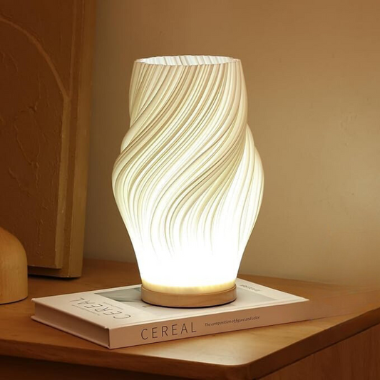 Lampa Dimmable z Drewnianą Podstawą | Nowoczesny Design, Regulowane Oświetlenie USB 0