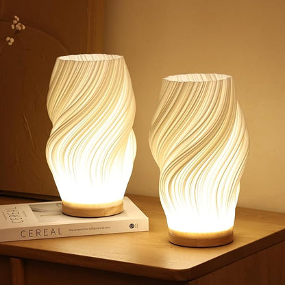 Lampa Dimmable z Drewnianą Podstawą | Nowoczesny Design, Regulowane Oświetlenie USB 1