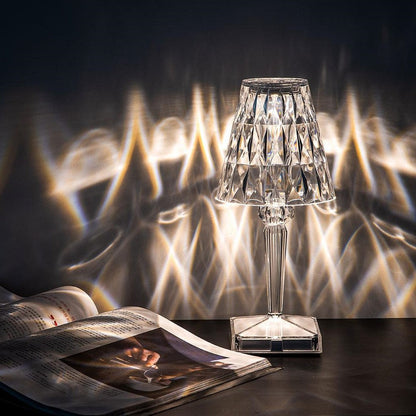 Lampa Kryształowa z Dotykowym Czujnikiem | Elegancki Design, Ładowalna, 3 Kolory Światła 1