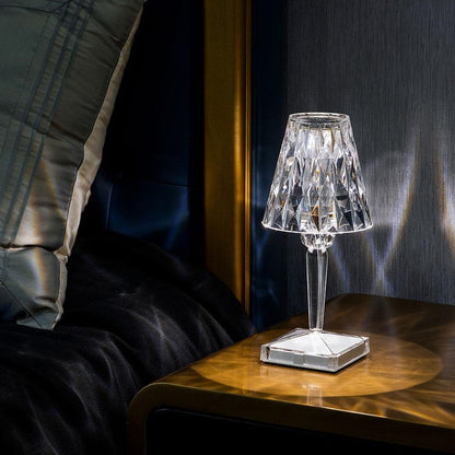 Lampa Kryształowa z Dotykowym Czujnikiem | Elegancki Design, Ładowalna, 3 Kolory Światła 2