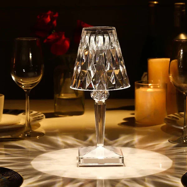 Lampa Kryształowa z Dotykowym Czujnikiem | Elegancki Design, Ładowalna, 3 Kolory Światła 3