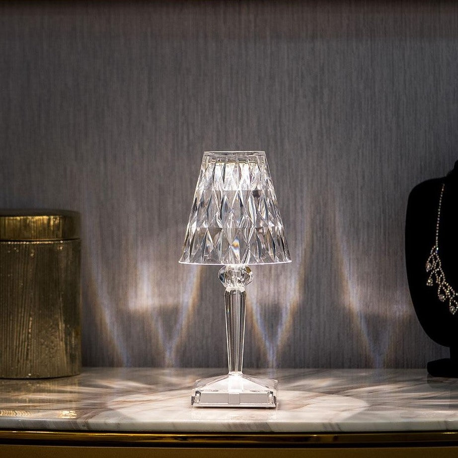 Lampa Kryształowa z Dotykowym Czujnikiem | Elegancki Design, Ładowalna, 3 Kolory Światła 6