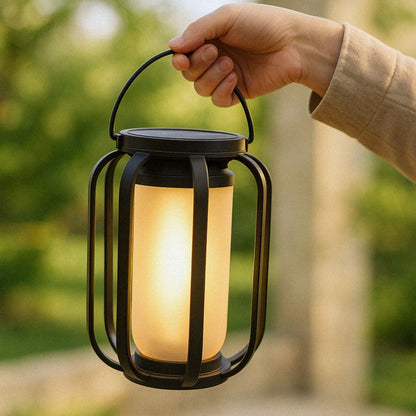 Lampa Ogrodowa Solarna Bezpłomieniowa, Wodoodporne Oświetlenie Zewnętrzne do Ogrodu i Tarasu, Czarna, Ekologiczne Zasilanie Słoneczne 4