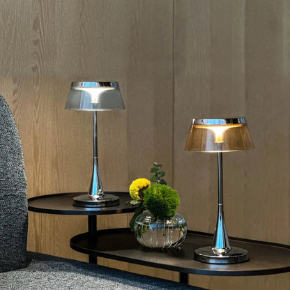 Lampa Stołowa Bezprzewodowa z Regulacją Jasności | Elegancka Lampka Nocna do Salonu, Akrylowa Konstrukcja 5