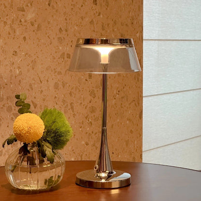 Lampa Stołowa Bezprzewodowa z Regulacją Jasności | Elegancka Lampka Nocna do Salonu, Akrylowa Konstrukcja 6