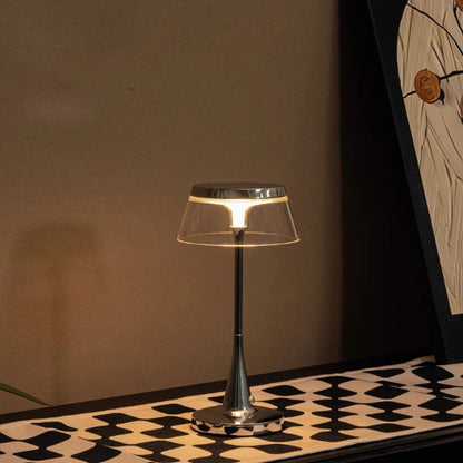 Lampa Stołowa Bezprzewodowa z Regulacją Jasności | Elegancka Lampka Nocna do Salonu, Akrylowa Konstrukcja 8