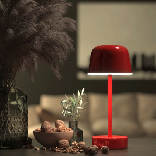 Lampa Stołowa Bezprzewodowa z Regulowanym Światłem | Elegancka Metalowa, Kompaktowa Lampka Nocna do Salonów 0