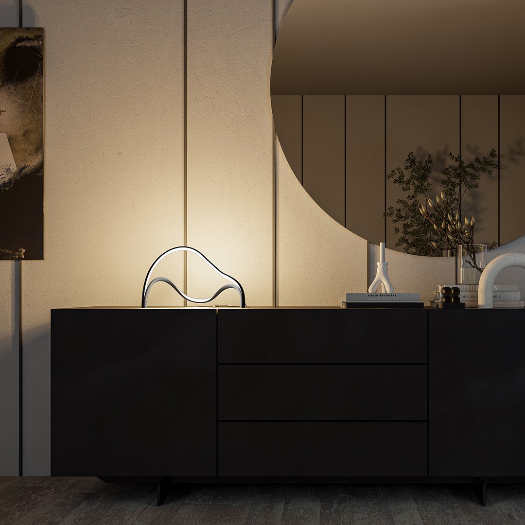 Lampa Stołowa LED Hera | Minimalistyczny Design 12W, Czarna | 1,5 kg 3