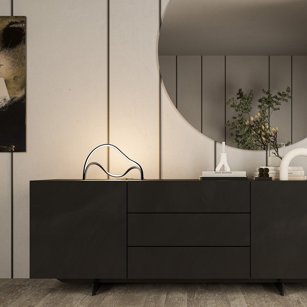 Lampa Stołowa LED Hera | Minimalistyczny Design 12W, Czarna | 1,5 kg 4