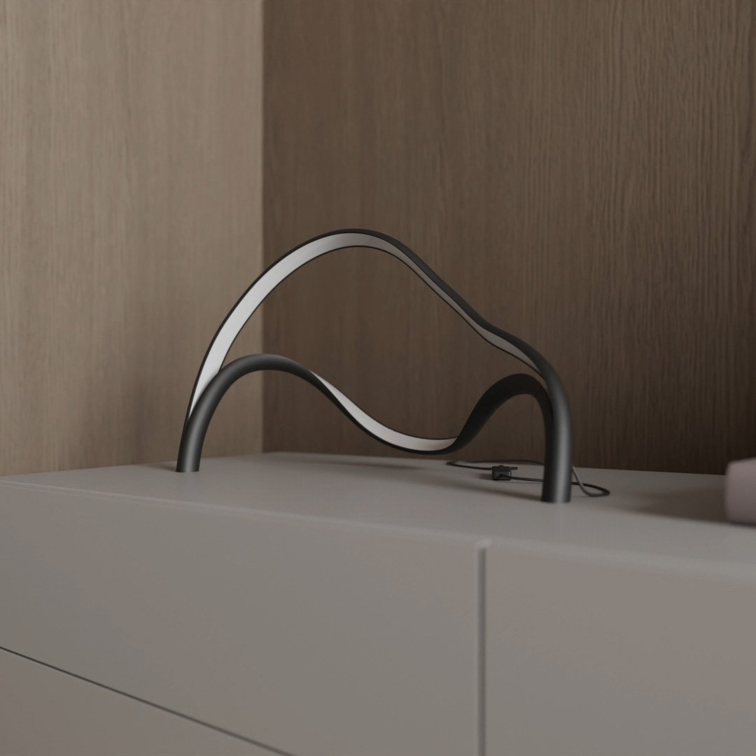 Lampa Stołowa LED Hera | Minimalistyczny Design 12W, Czarna | 1,5 kg 5