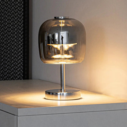 Lampa Stołowa Szklana z Żelaza | Regulowane Oświetlenie, Nowoczesny Design, Zasilanie USB 4