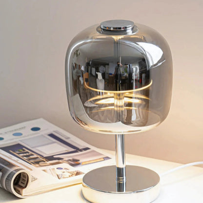 Lampa Stołowa Szklana z Żelaza | Regulowane Oświetlenie, Nowoczesny Design, Zasilanie USB 5