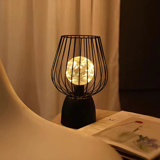 Lampa Stołowa Żelazna na Baterie | Elegancki Design z Ciepłym Białym Światłem do Salonów 0