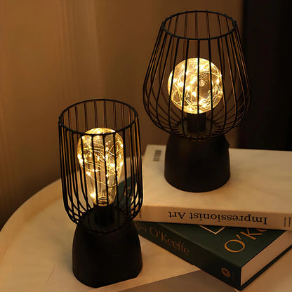 Lampa Stołowa Żelazna na Baterie | Elegancki Design z Ciepłym Białym Światłem do Salonów 3