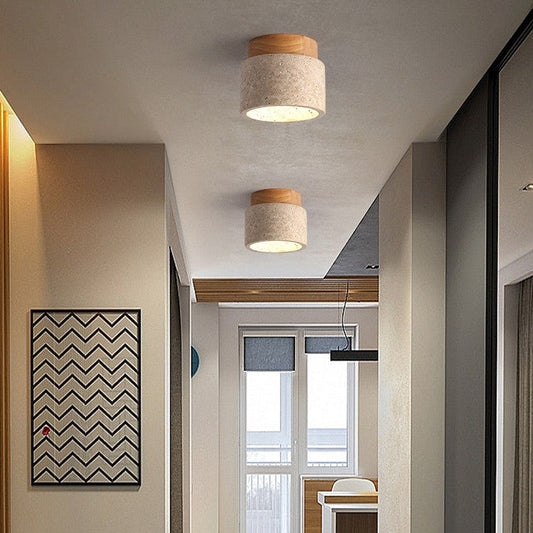 Lampa Sufitowa Cylindryczna z Drewna | Nowoczesny Design, Idealna do Salonów i Sypialni 0