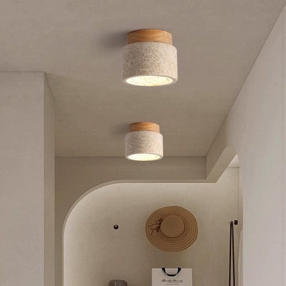 Lampa Sufitowa Cylindryczna z Drewna | Nowoczesny Design, Idealna do Salonów i Sypialni 1