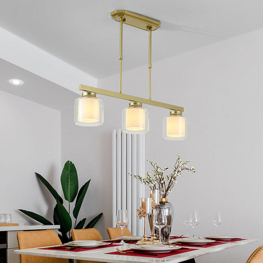 Lampa Sufitowa Szklana z Regulacją Wysokości | Elegancka do Kuchni i Jadalni, Żelazo i Szkło, Średnica 70/90 cm 0