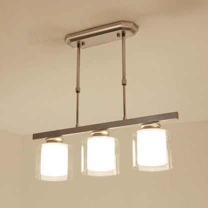 Lampa Sufitowa Szklana z Regulacją Wysokości | Elegancka do Kuchni i Jadalni, Żelazo i Szkło, Średnica 70/90 cm 10