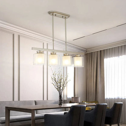 Lampa Sufitowa Szklana z Regulacją Wysokości | Elegancka do Kuchni i Jadalni, Żelazo i Szkło, Średnica 70/90 cm 12