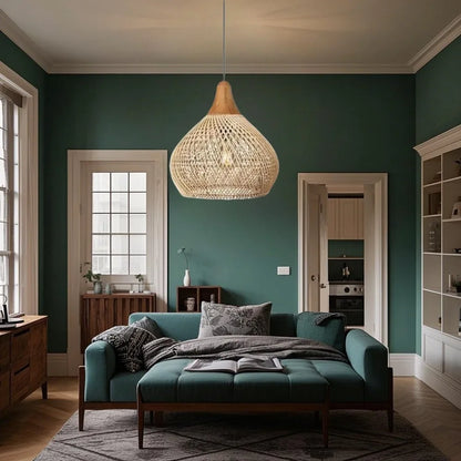 Lampa Wisząca Rattanowa E27 | Rękodzieło 1kg do Salonów i Jadalni 0
