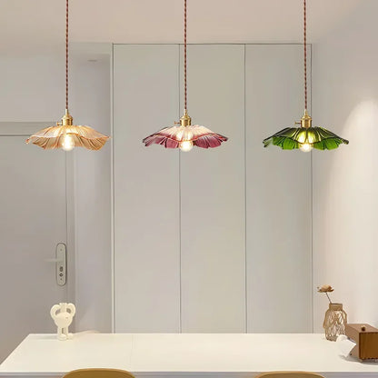 Lampa Wisząca Retro | Szkło W Kwiaty 1.5kg - Idealna Do Salonu, Stylowe Oświetlenie 4
