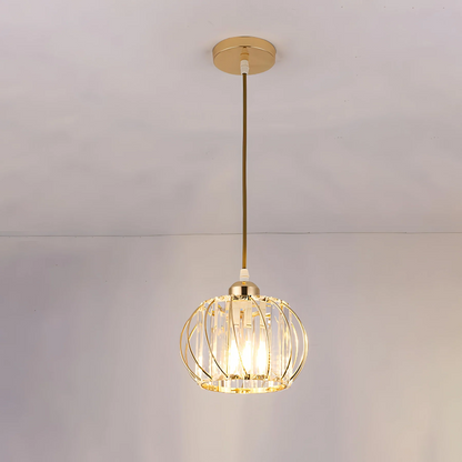Lampa Wisząca Szklana Kula z Metalową Ramą – Nowoczesna Lampa do Salonu, Korytarza i Sypialni 9