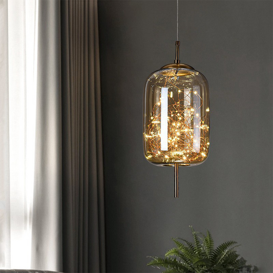 Lampa Wisząca Szklana LED z Regulowanym Przewodem – Nowoczesna Lampa do Salonu i Jadalni, Idealna Nad Stół 0