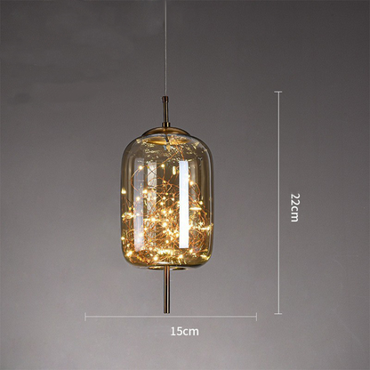 Lampa Wisząca Szklana LED z Regulowanym Przewodem – Nowoczesna Lampa do Salonu i Jadalni, Idealna Nad Stół 4