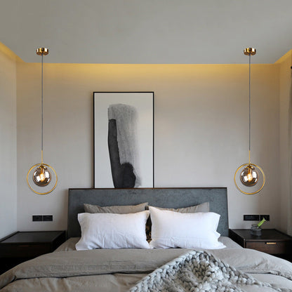 Lampa Wisząca Szklana z Metalowymi Elementami | Elegancki Żyrandol do Salonu, Idealna Nadzór nad Stołem 4