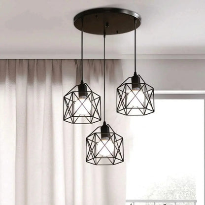 Lampa Wisząca Vintage | 3 Klosze, Metalowa Konstrukcja, 2 kg 0