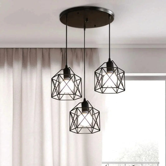 Lampa Wisząca Vintage | 3 Klosze, Metalowa Konstrukcja, 2 kg 0