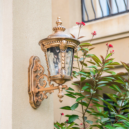 Lampa Zewnętrzna Vintage z Szklanym Kloszem i Aluminiową Obudową – Oświetlenie na Dom, Idealna do Ogrodu i Patio 0