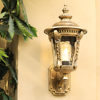Lampa Zewnętrzna Vintage z Szklanym Kloszem i Aluminiową Obudową – Oświetlenie na Dom, Idealna do Ogrodu i Patio 2