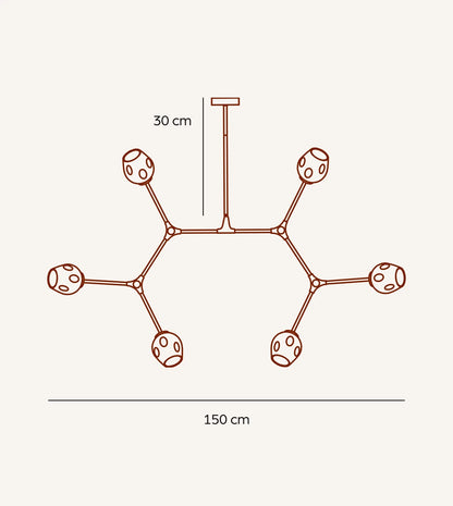 Lampa sufitowa URANOS | 6 ruchomych głowic 2