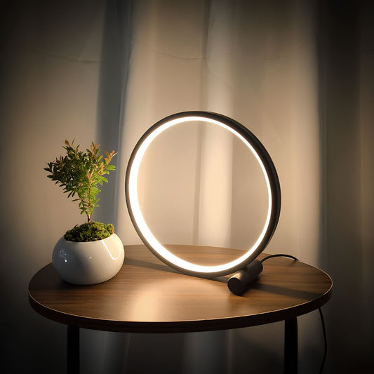Lampka Nocna LED Halo | Dimmable, Minimalistyczna Lampa do Sypialni, 25 cm 0