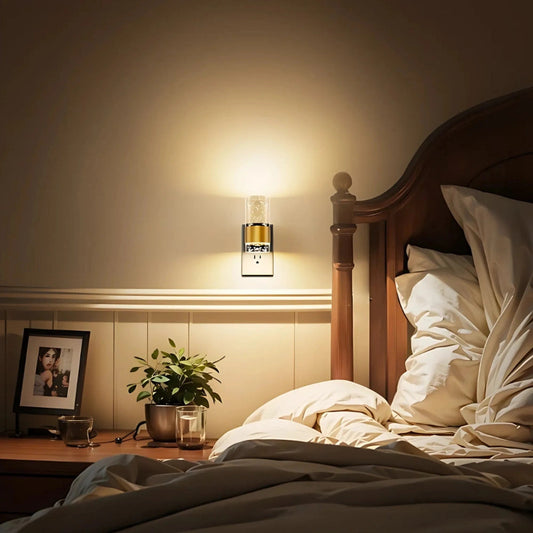 Lampka Nocna MuseGlow™ | Automatyczne Przyciemnianie, 0.5 kg | Nowoczesne Lampki Nocne do Sypialni 0