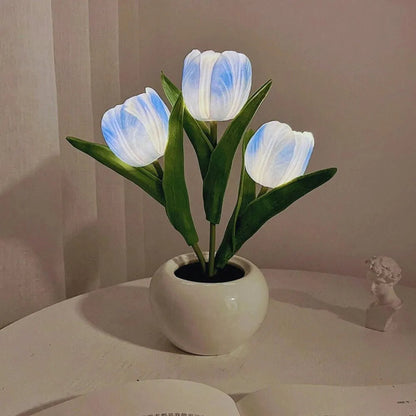 Lampka Nocna Tulipan | Realistyczny Design, Ciepłe Oświetlenie, Zasilana na Baterie lub USB 8