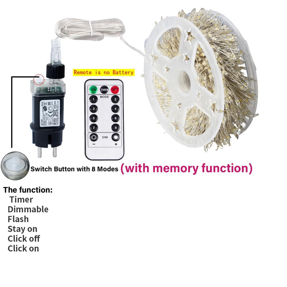 Łańcuch Świetlny LED 6-50M | 200 Diod, Wysoka Jakość Diody, Energooszczędny 1
