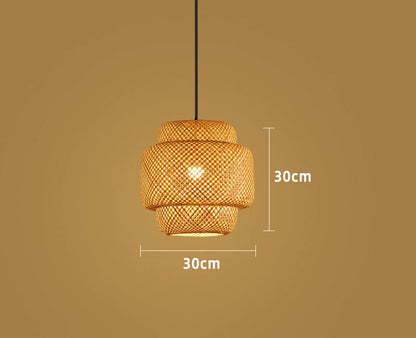 Latarnia Bambusowa 30cm | Ręcznie Tkane Abażury, Naturalny Rattan, 1kg 6