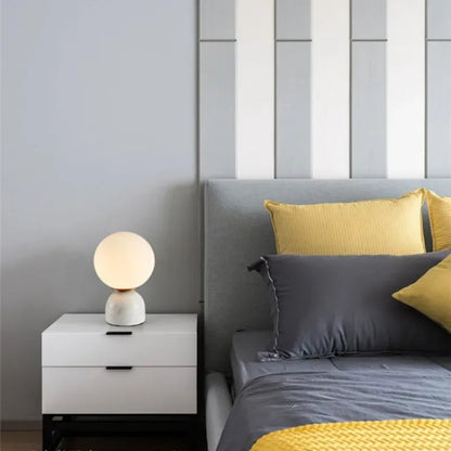 Marmurowa Lampa Stołowa Kula | Elegancka Szklana Podsawa 0,8 kg 6