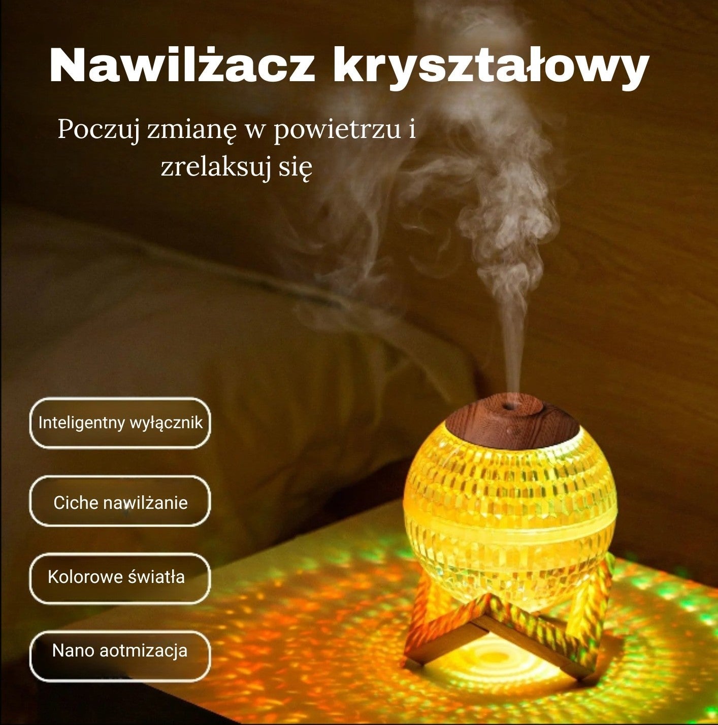 Nawilżacz Powietrza Z Dyfuzorem | 1,1-2,5L, Ultradzwiękowy, Cichy