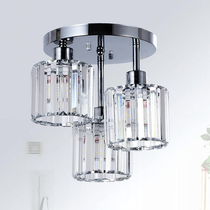 Nowoczesna Kryształowa Lampa Sufitowa Półplafonowa 3x E27 25cm – Elegancka Lampa Sufitowa do Sypialni i Salonu 9