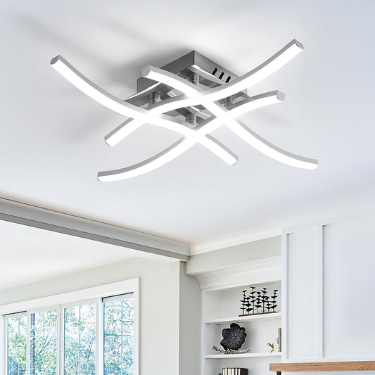 Nowoczesna Lampa Sufitowa LED z Aluminium, Energooszczędna 2240 Lumenów, Montaż Natynkowy do Salonu 0