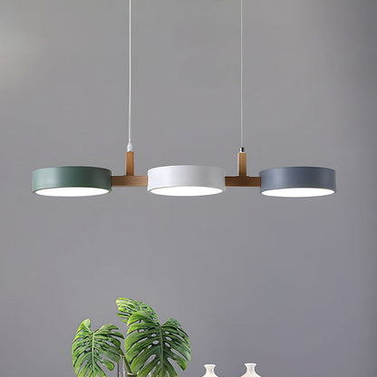 Nowoczesna Płaska Lampa Sufitowa LED z Żelaza i Drewna – Styl Nordic do Kuchni i Jadalni, Idealna do Salonów 0