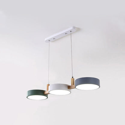 Nowoczesna Płaska Lampa Sufitowa LED z Żelaza i Drewna – Styl Nordic do Kuchni i Jadalni, Idealna do Salonów 7