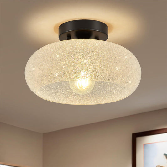 Nowoczesna Szklana Lampa Sufitowa Półwpuszczana | Eleganckie Oświetlenie do Salonu i Sypialni 0