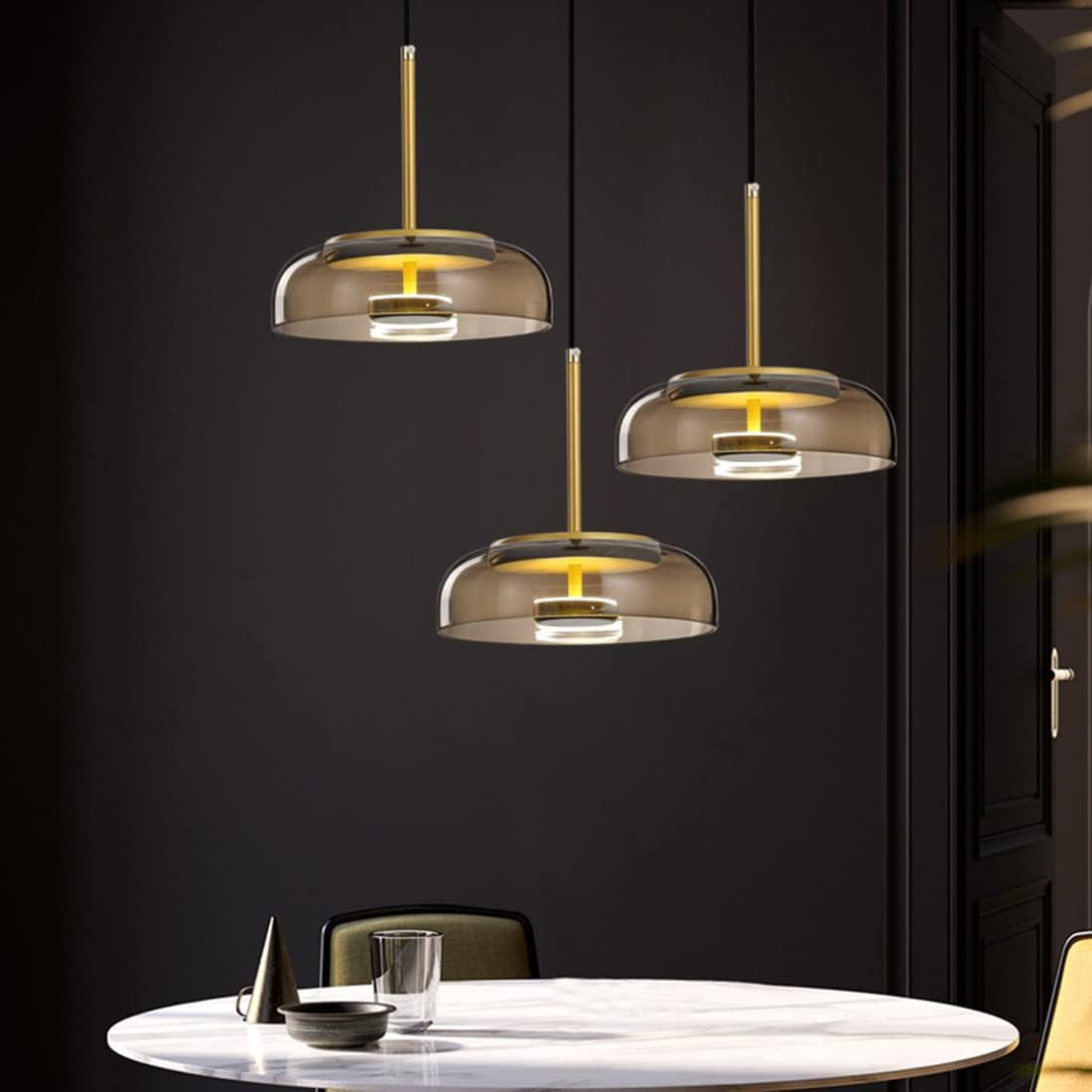 Nowoczesna Szklana Lampa Wisząca LED z Regulowaną Wysokością – Idealna Lampa do Salonu i Jadalni, Lampy Wiszące do Oświetlenia wnętrz 7